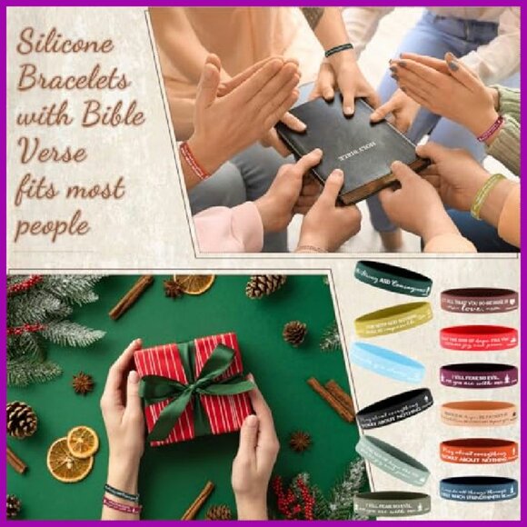 36 Silicone Bible Verse Bracelets with Prayer Cards Church Bulk Set - Picture 7 of 7